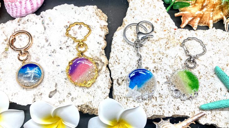 ガラスの海を閉じ込めて。オリジナルキーホルダーを石垣島の思い出に