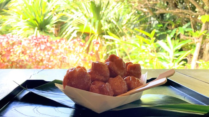 甘酸っぱいソースがやみつき！新食感の「ハーリーアンダギー」石垣やいま村で